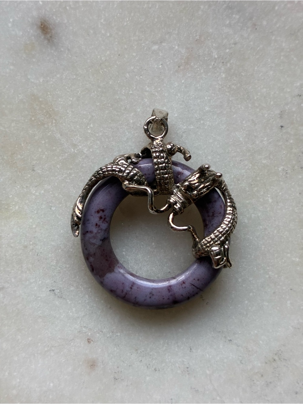 Purple Jade Dragon pendant